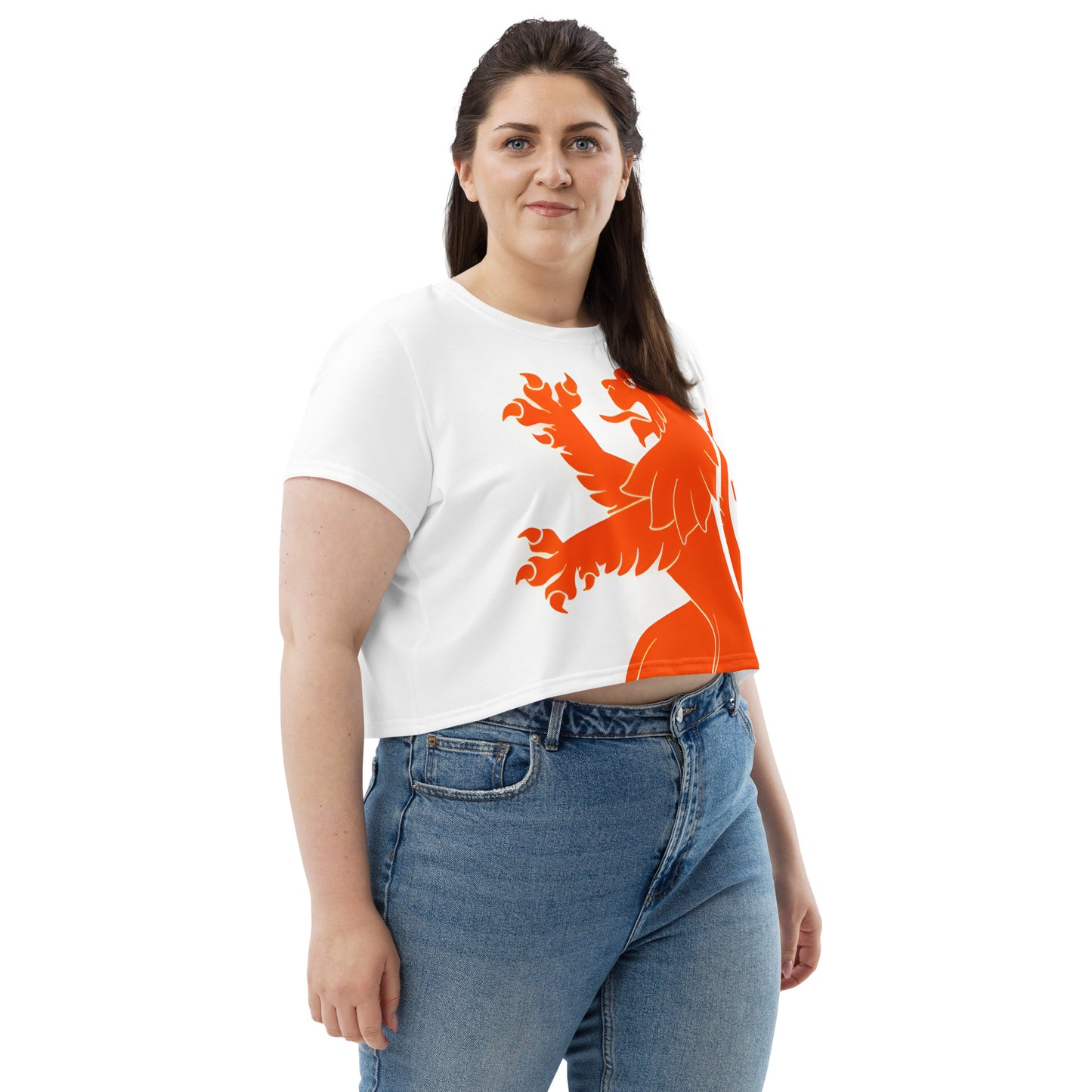 All-Over Print Crop Tee "Big Lion"