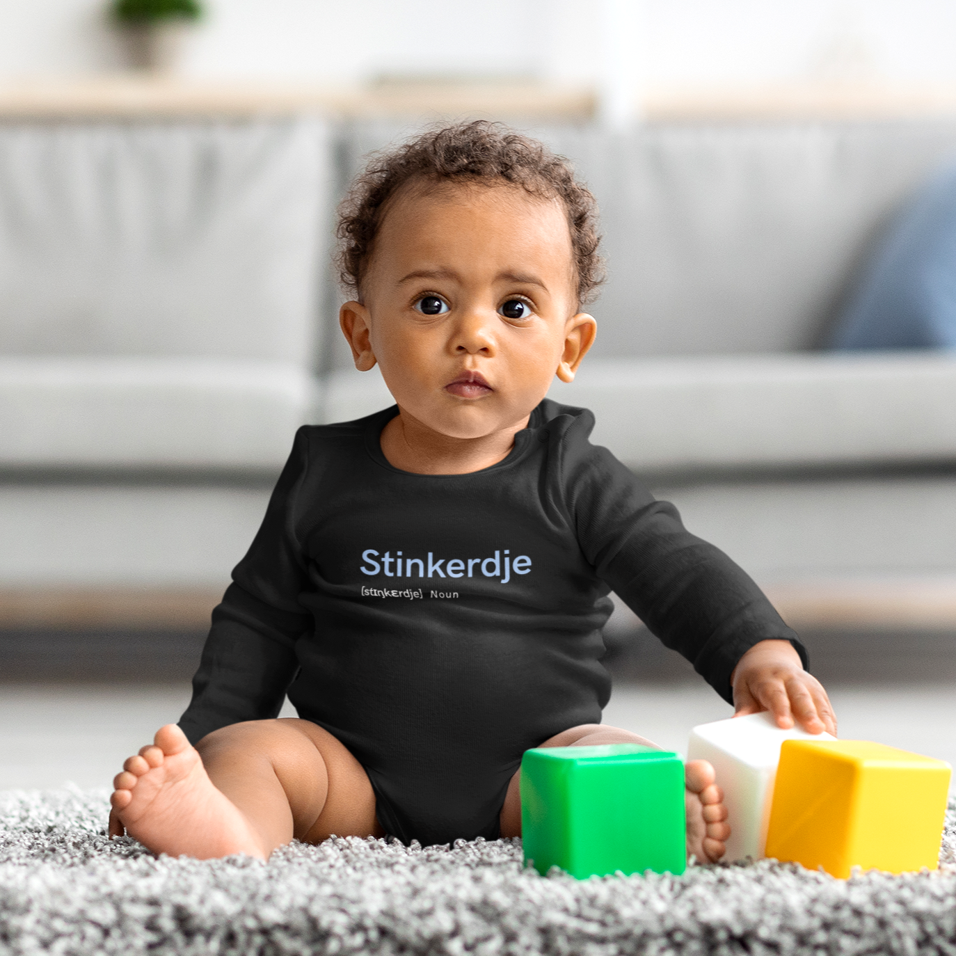 Baby Long-Sleeve Organic Bodysuit "Stinkerdje"