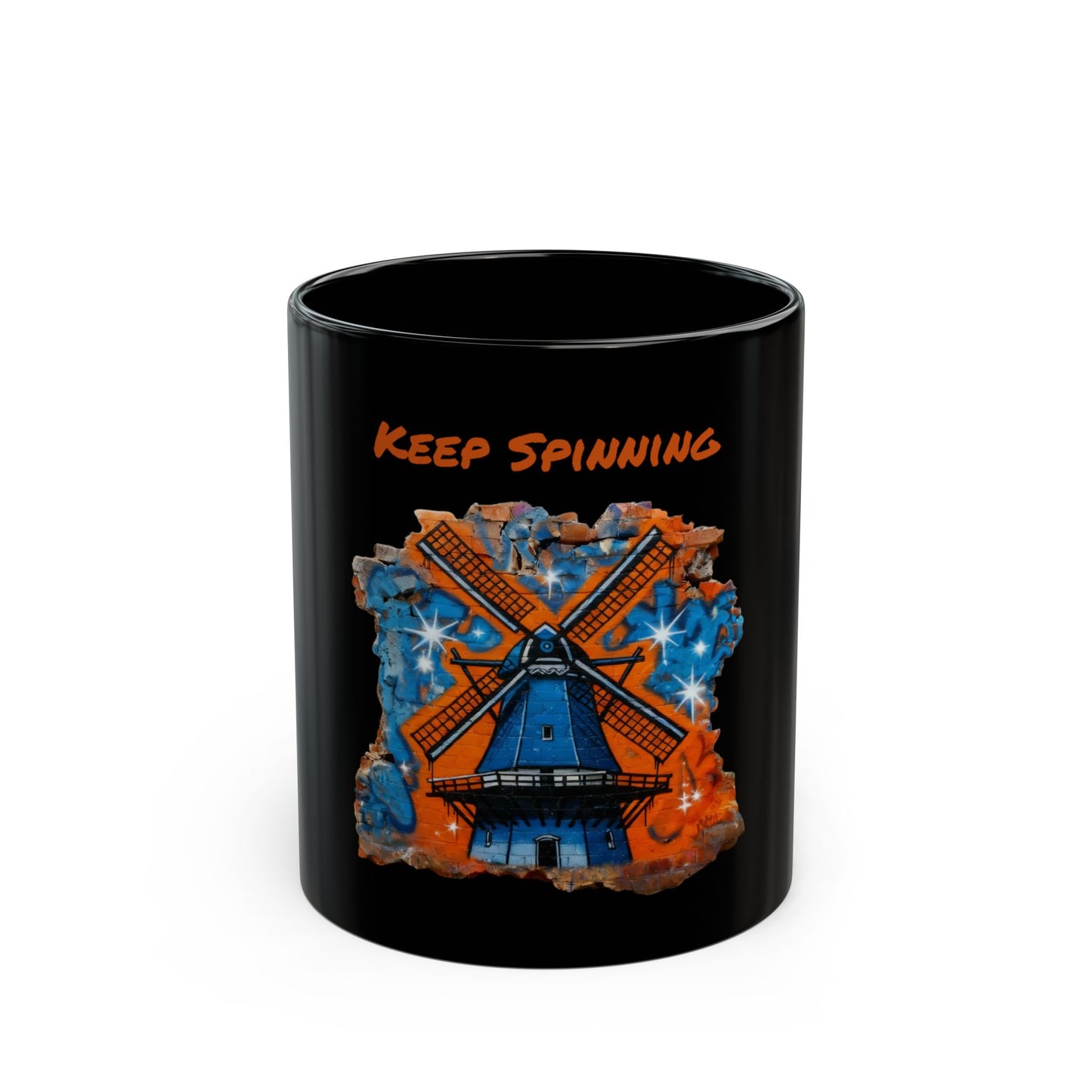 Black Mug "Keep spinning"