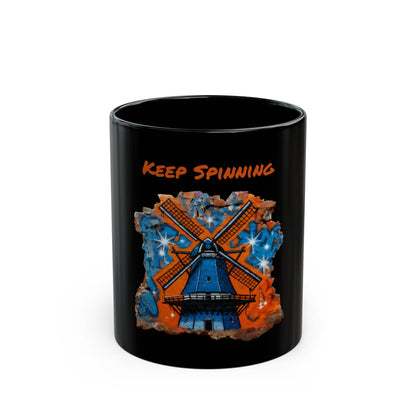Black Mug "Keep spinning"
