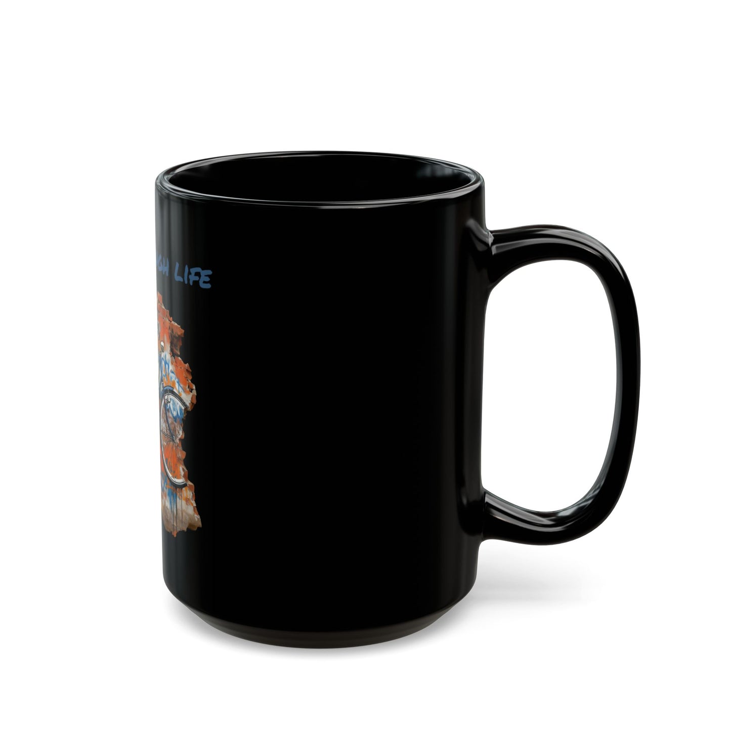 Black Mug "Pedal through Life"