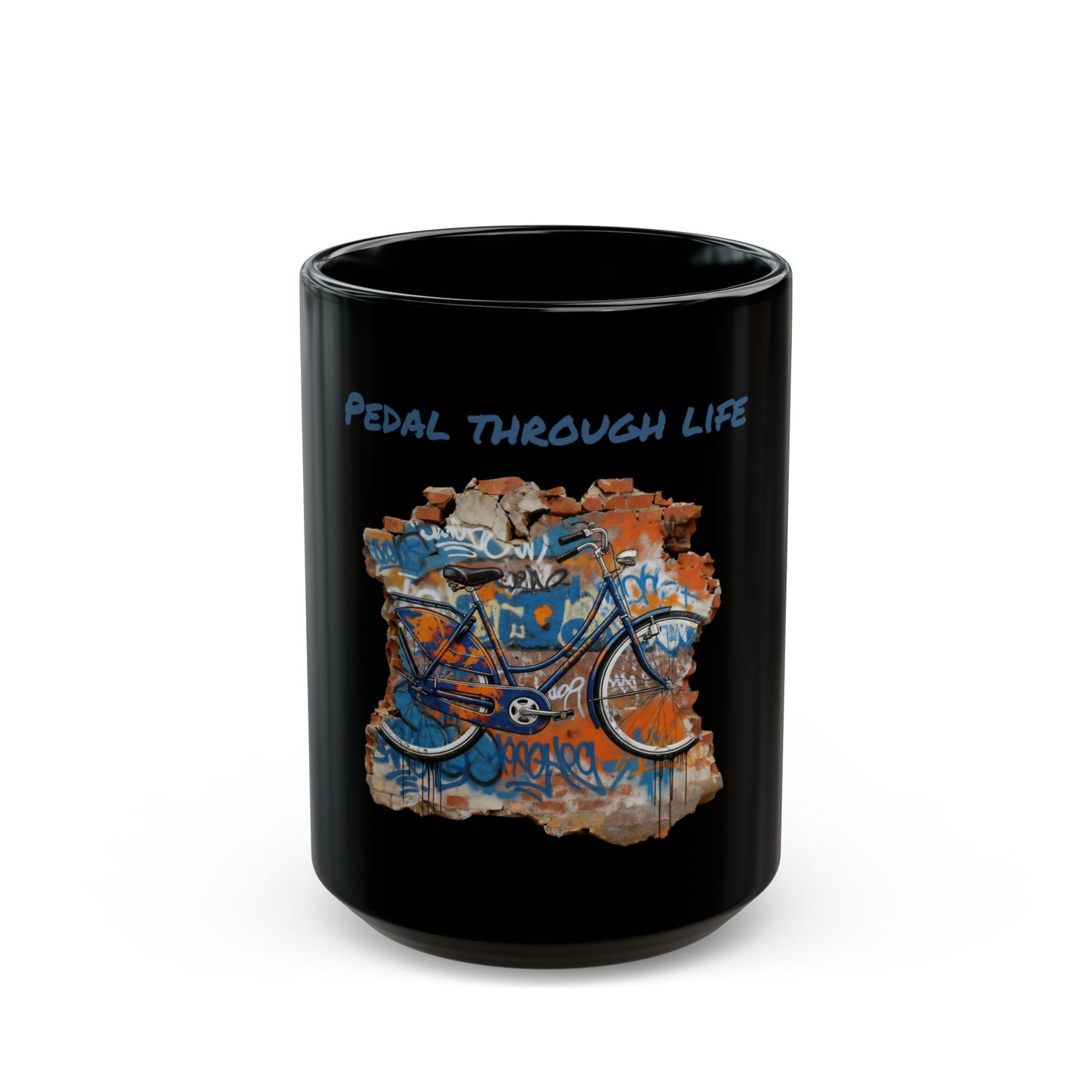 Black Mug "Pedal through Life"