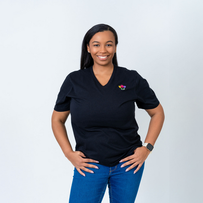 Unisex Short Sleeve V-Neck T-Shirt "Tulips"