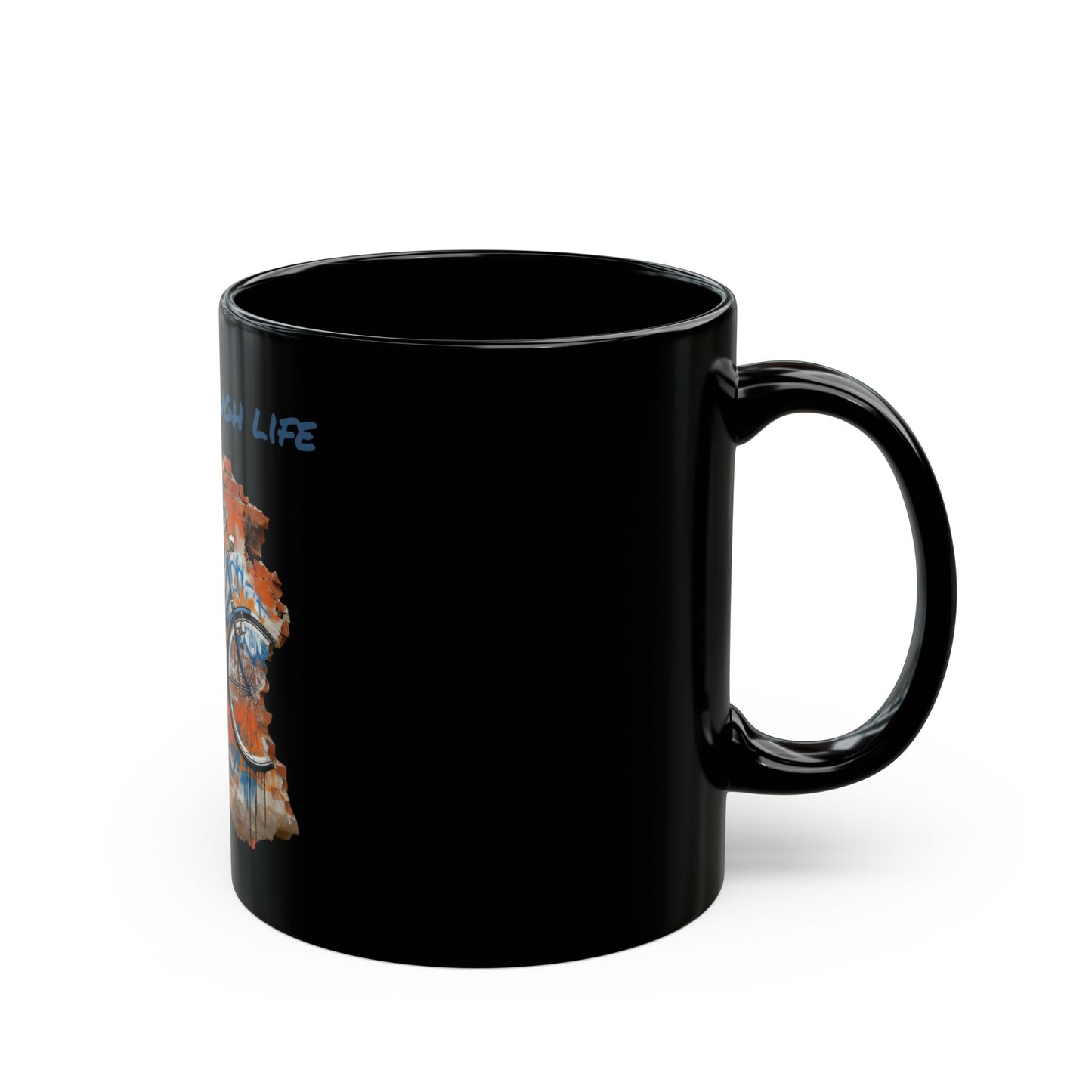 Black Mug "Pedal through Life"