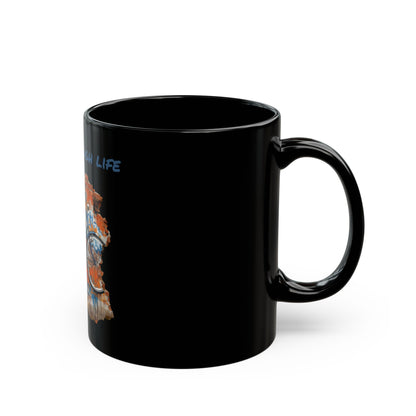 Black Mug "Pedal through Life"