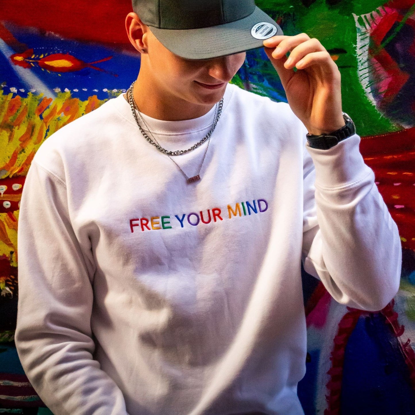 Unisex Premium Sweatshirt "FREE YOUR MIND" colored