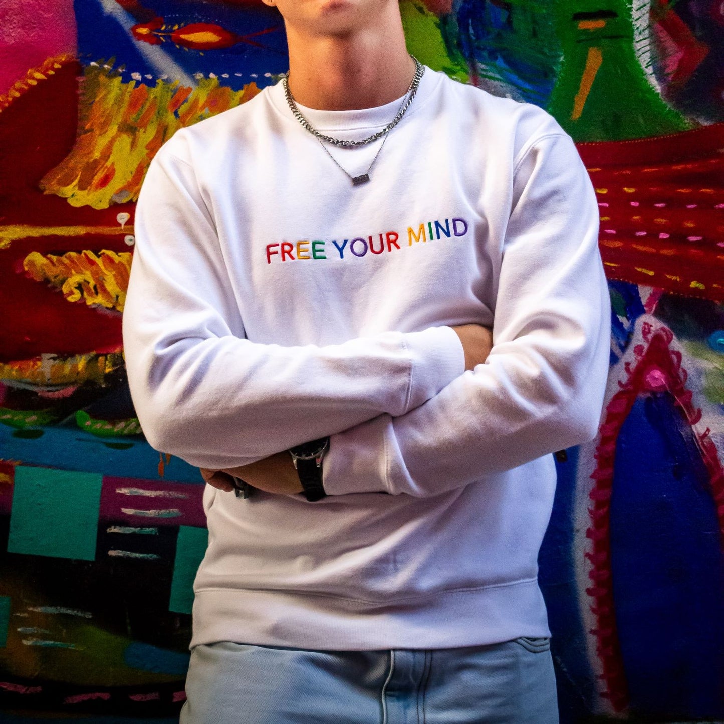 Unisex Premium Sweatshirt "FREE YOUR MIND" colored