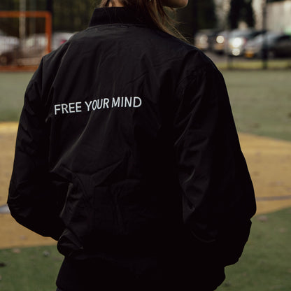 Premium recycled bomber jacket "FREE YOUR MIND"