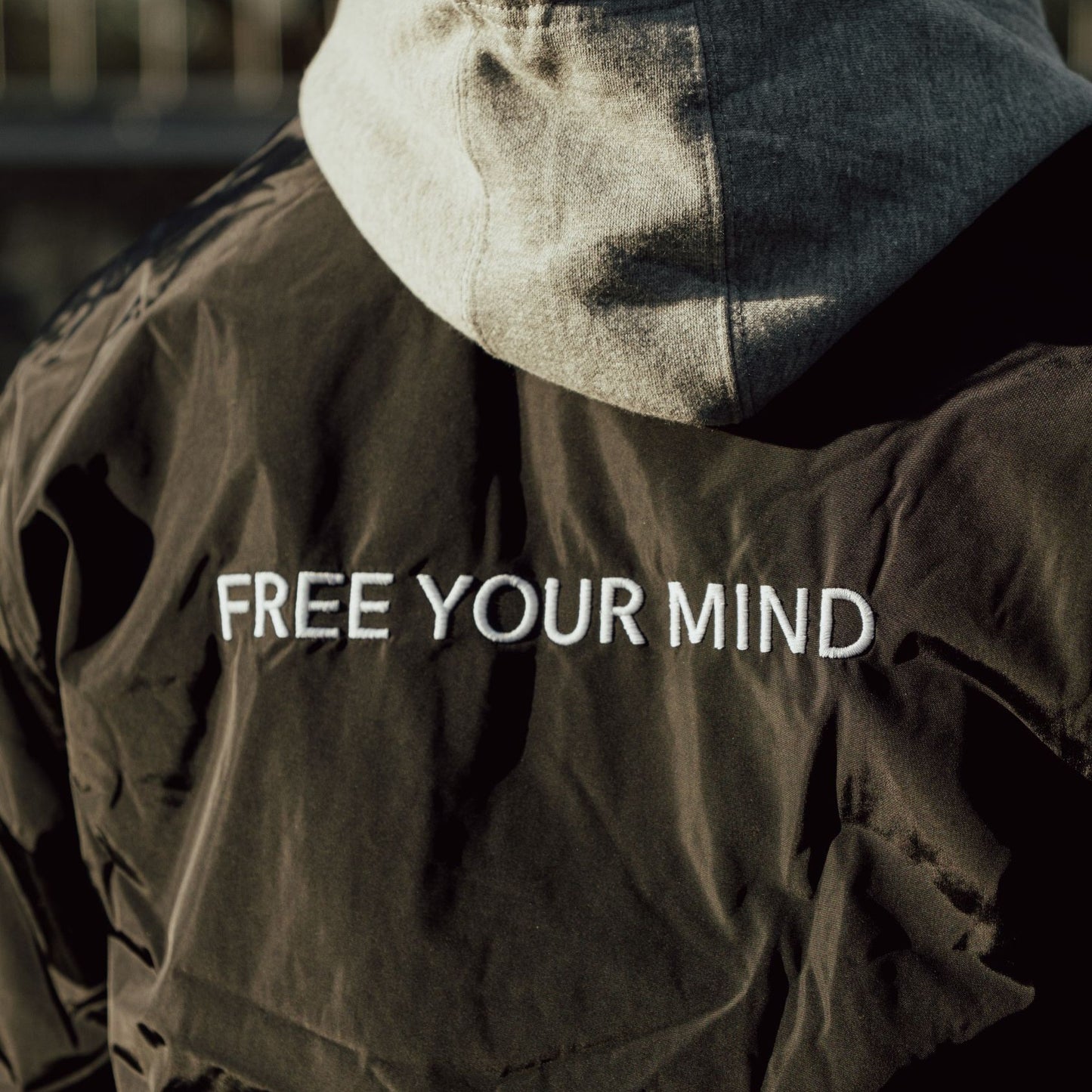 Premium recycled bomber jacket "FREE YOUR MIND"