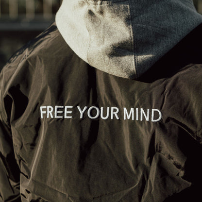 Premium recycled bomber jacket "FREE YOUR MIND"