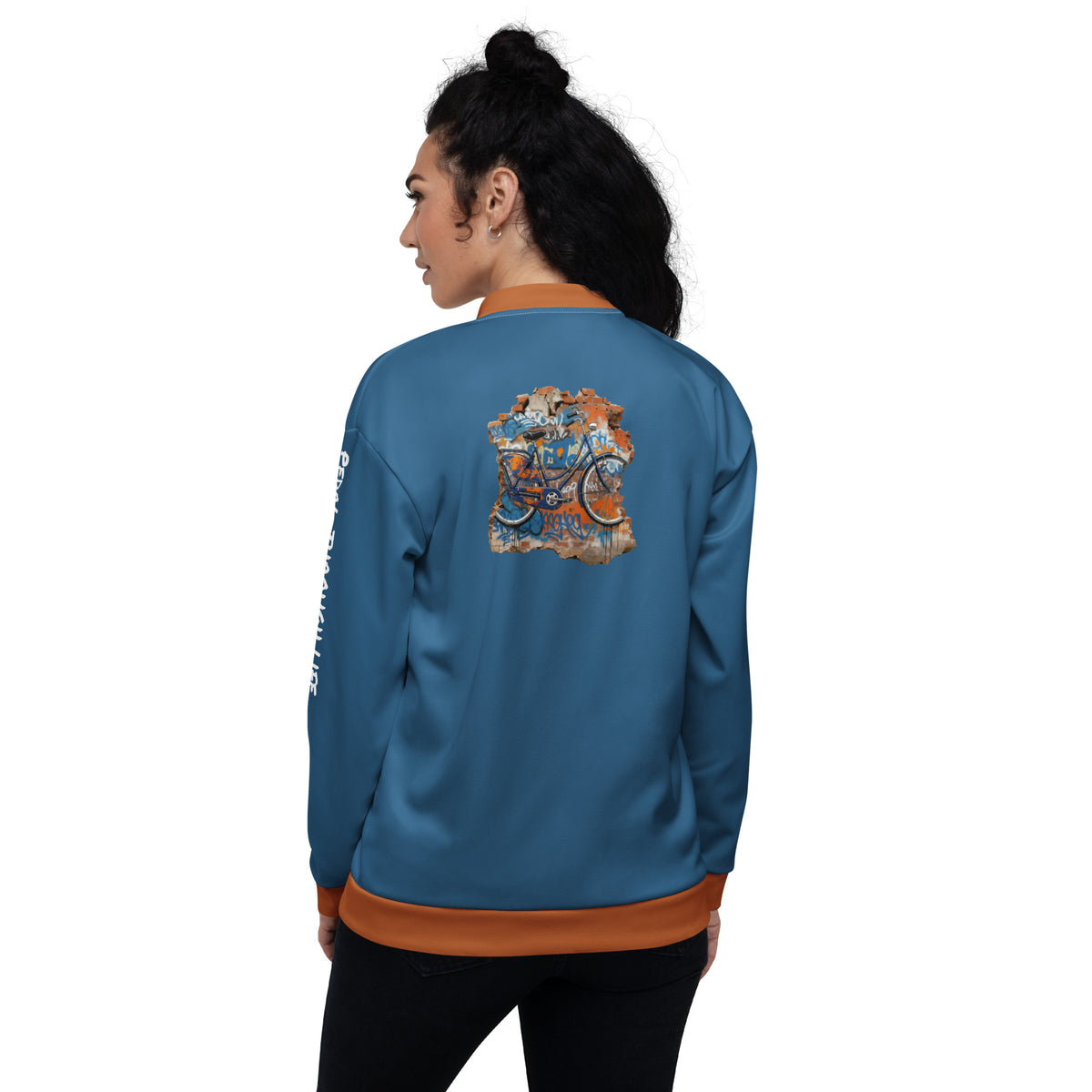 Unisex Bomber Jacket "Pedal through Life"