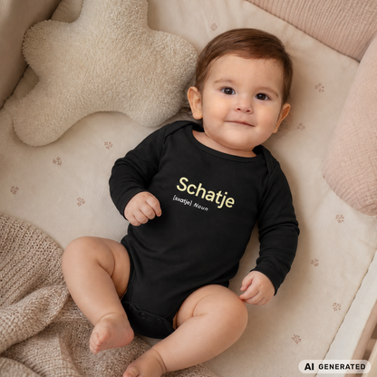 Baby Long-Sleeve Organic Bodysuit "Schatje"
